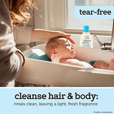 Combo pack Aveeno Baby Soothing Relief Moisture Cream (227g) + Wash and Shampoo (100ml) | With natural oat extract | Hypoallergenic, pediatrician recommended | Cleanses, nourishes, soothes & protects baby's sensitive skin